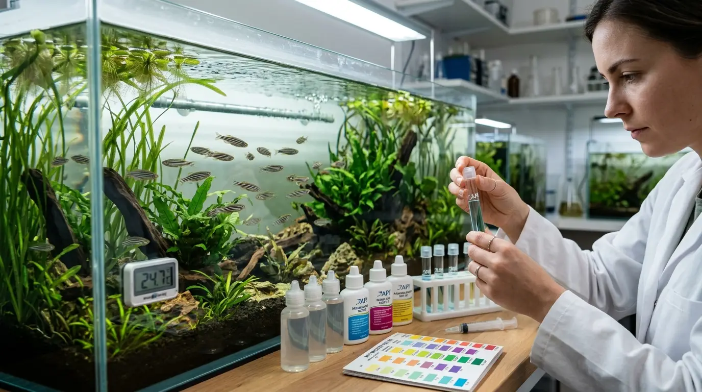 Zebra danios in a cool, oxygen-rich aquarium with stable water conditions and strong surface movement.