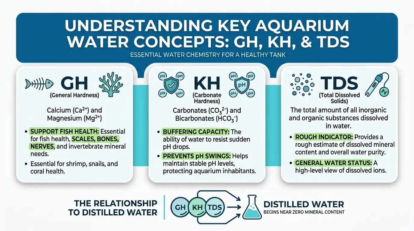 Educational comparison of GH KH and TDS in aquarium water